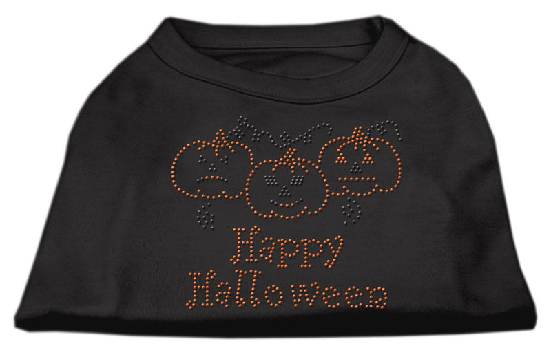 Happy Halloween Rhinestone Shirts Black L GreatEagleInc