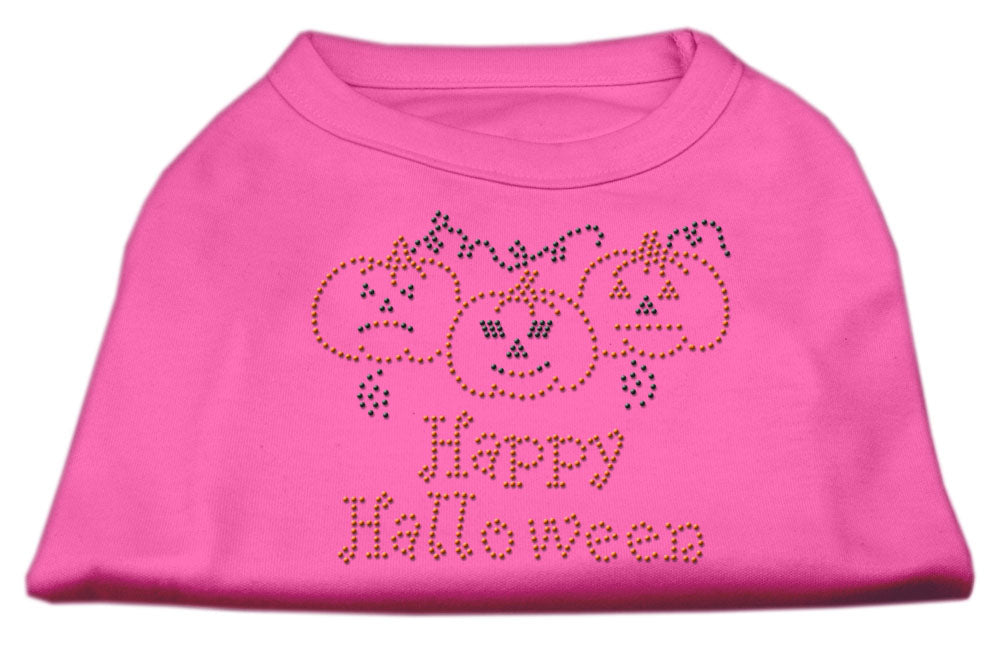 Happy Halloween Rhinestone Shirts Bright Pink L GreatEagleInc