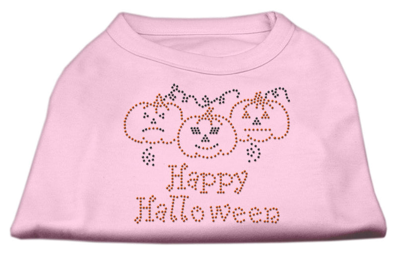 Happy Halloween Rhinestone Shirts Light Pink L GreatEagleInc