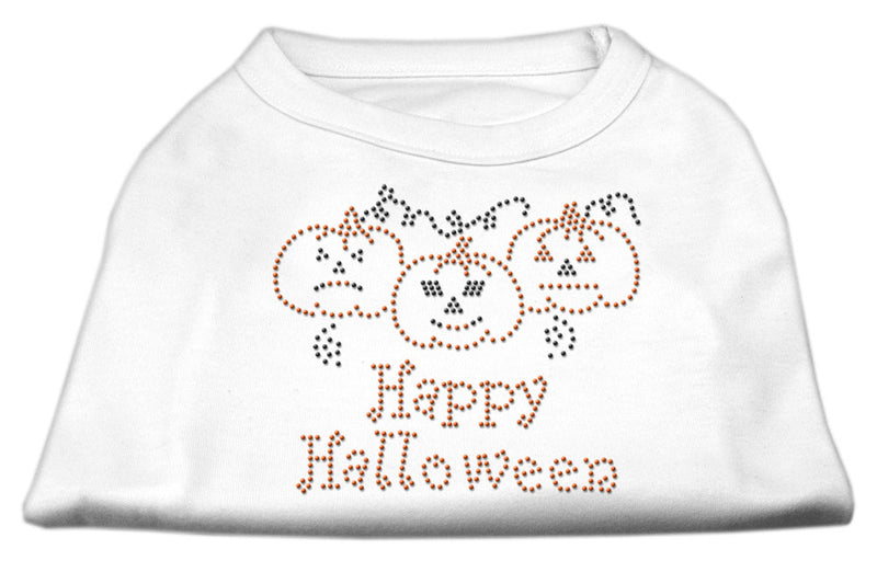Happy Halloween Rhinestone Shirts White L GreatEagleInc