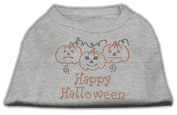 Happy Halloween Rhinestone Shirts Grey S GreatEagleInc