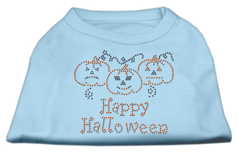 Happy Halloween Rhinestone Shirts Baby Blue Xs GreatEagleInc