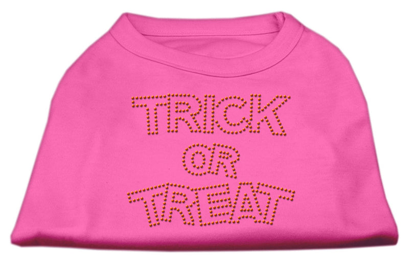 Trick Or Treat Rhinestone Shirts Bright Pink L GreatEagleInc