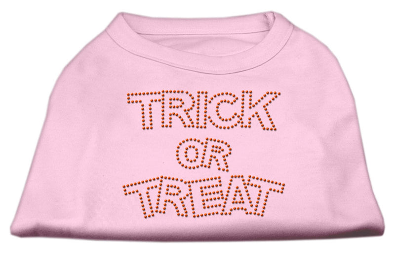 Trick Or Treat Rhinestone Shirts Light Pink L GreatEagleInc