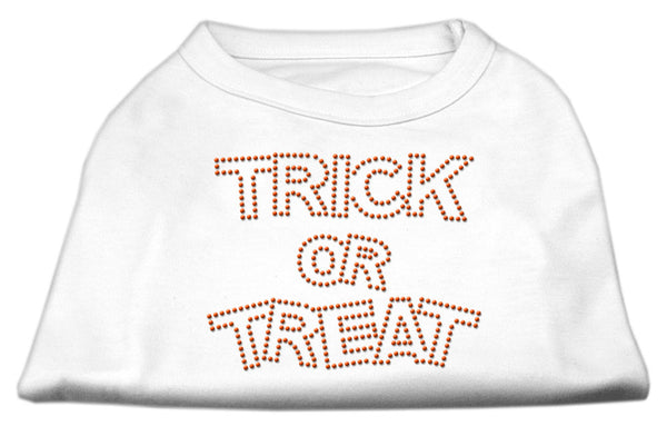 Trick Or Treat Rhinestone Shirts White L GreatEagleInc