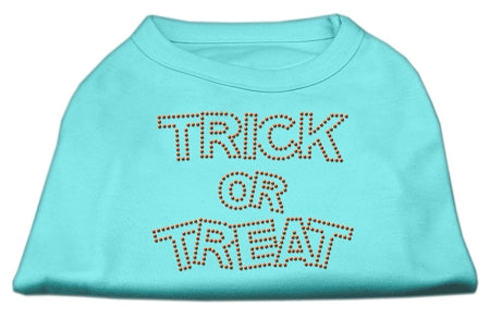 Trick Or Treat Rhinestone Shirts Aqua Xl GreatEagleInc