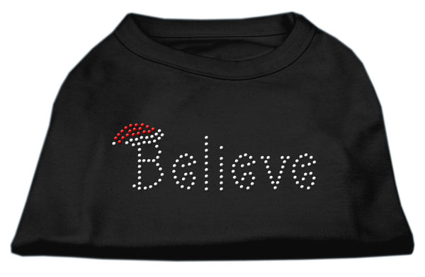 Believe Rhinestone Shirts Black L GreatEagleInc