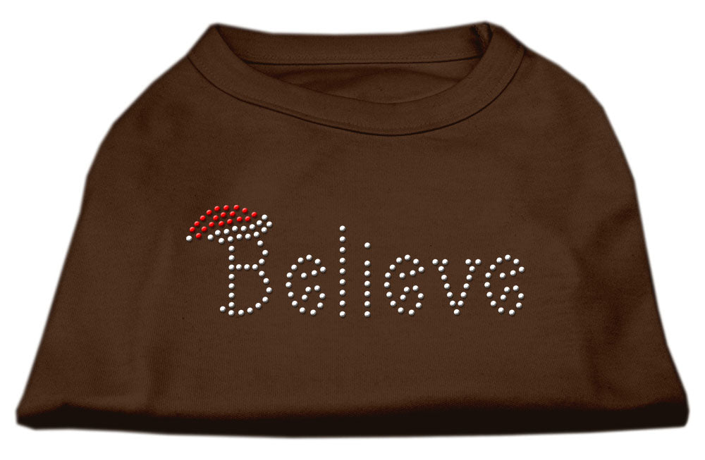 Believe Rhinestone Shirts Brown Med GreatEagleInc