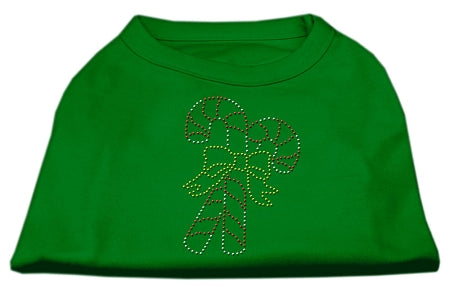 Candy Cane Rhinestone Shirt Emerald Green Lg GreatEagleInc