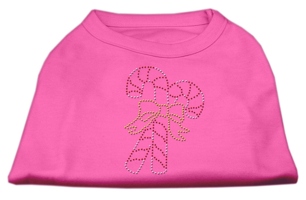 Candy Cane Rhinestone Shirt Bright Pink M GreatEagleInc