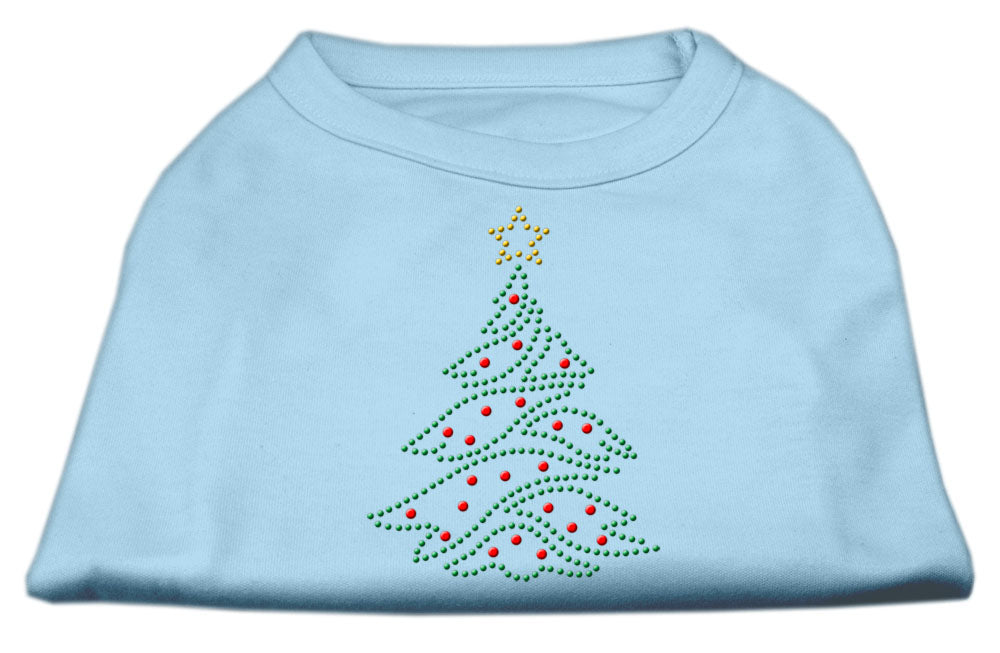 Christmas Tree Rhinestone Shirt Baby Blue L GreatEagleInc