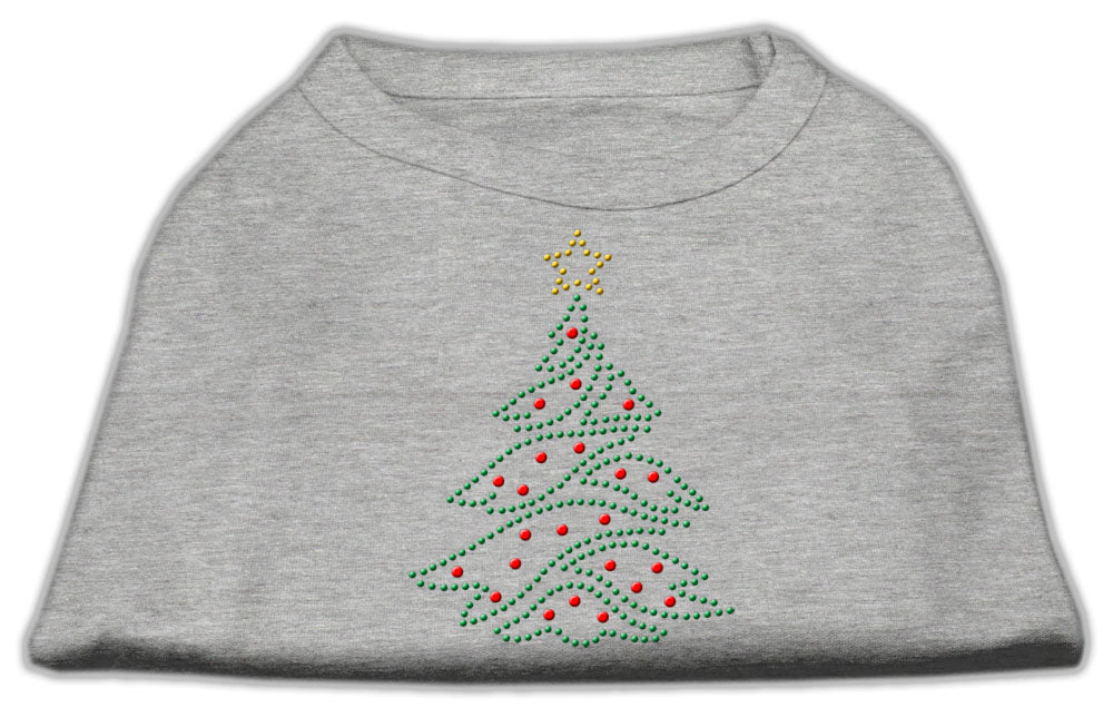 Christmas Tree Rhinestone Shirt Grey M GreatEagleInc