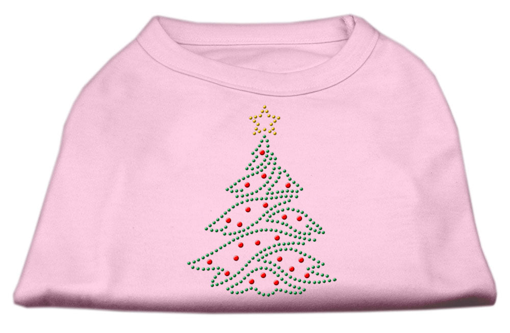 Christmas Tree Rhinestone Shirt Light Pink M GreatEagleInc