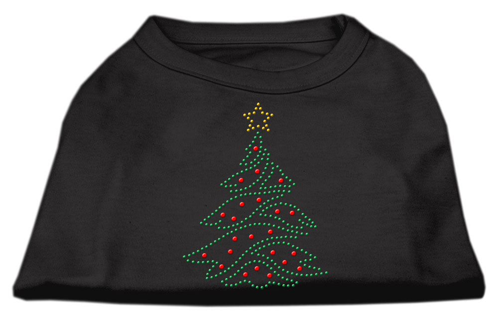Christmas Tree Rhinestone Shirt Black S GreatEagleInc