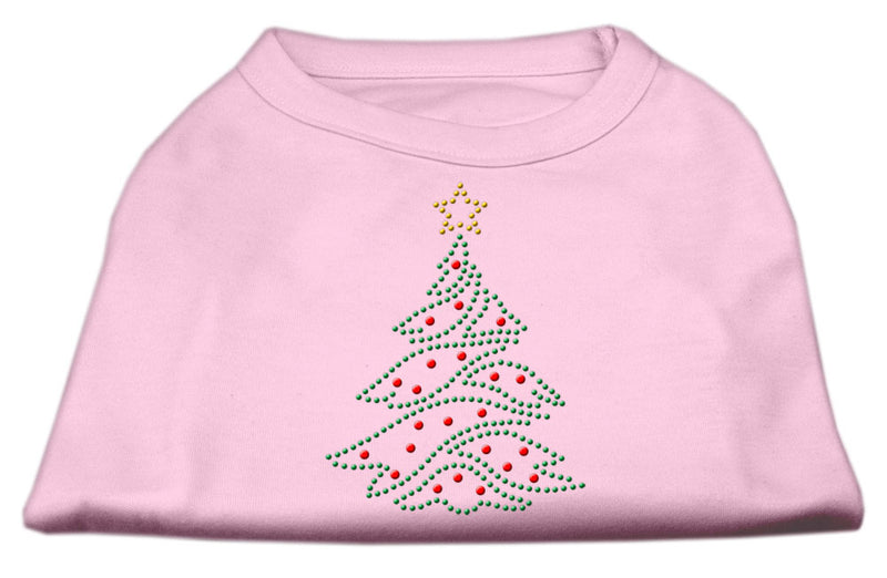 Christmas Tree Rhinestone Shirt Light Pink S GreatEagleInc