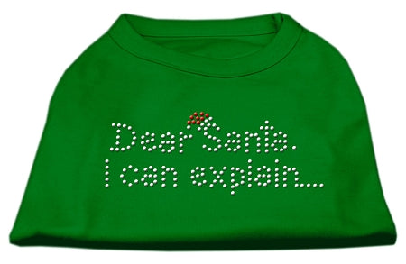 Dear Santa I Can Explain Rhinestone Shirts Emerald Green Lg GreatEagleInc