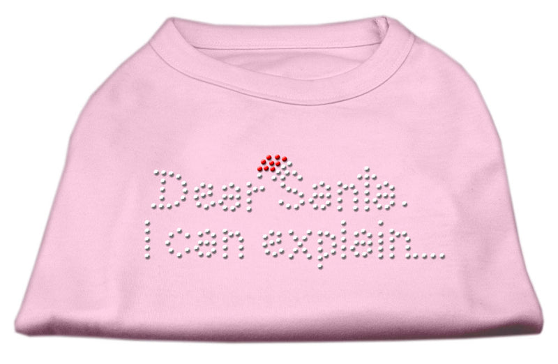 Dear Santa I Can Explain Rhinestone Shirts Light Pink L GreatEagleInc