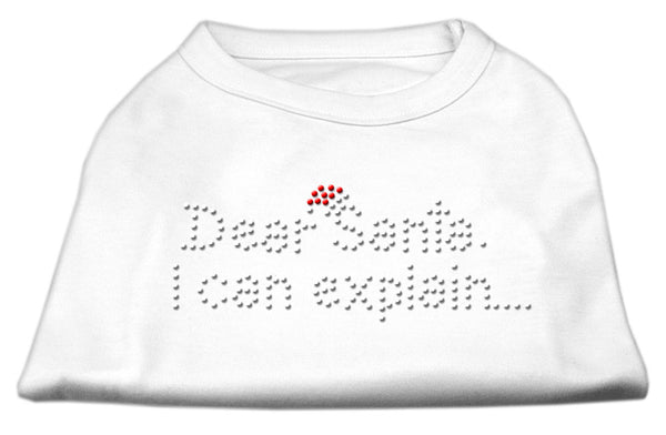 Dear Santa I Can Explain Rhinestone Shirts White L GreatEagleInc