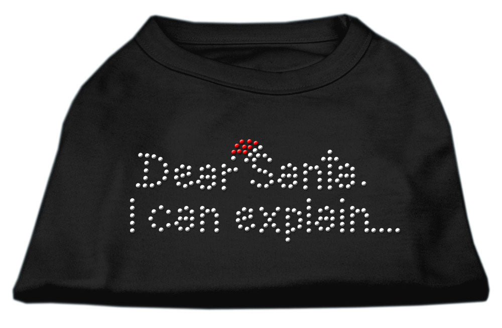 Dear Santa I Can Explain Rhinestone Shirts Black M GreatEagleInc