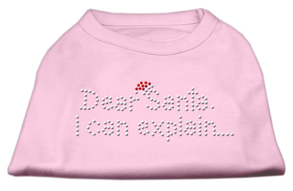 Dear Santa I Can Explain Rhinestone Shirts Light Pink Xl GreatEagleInc