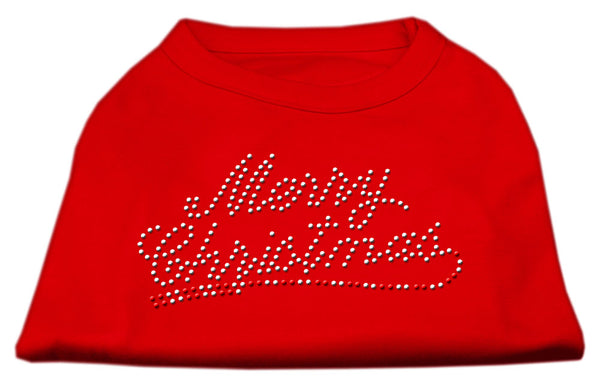 Merry Christmas Rhinestone Shirt Red L GreatEagleInc