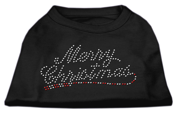 Merry Christmas Rhinestone Shirt Black M GreatEagleInc