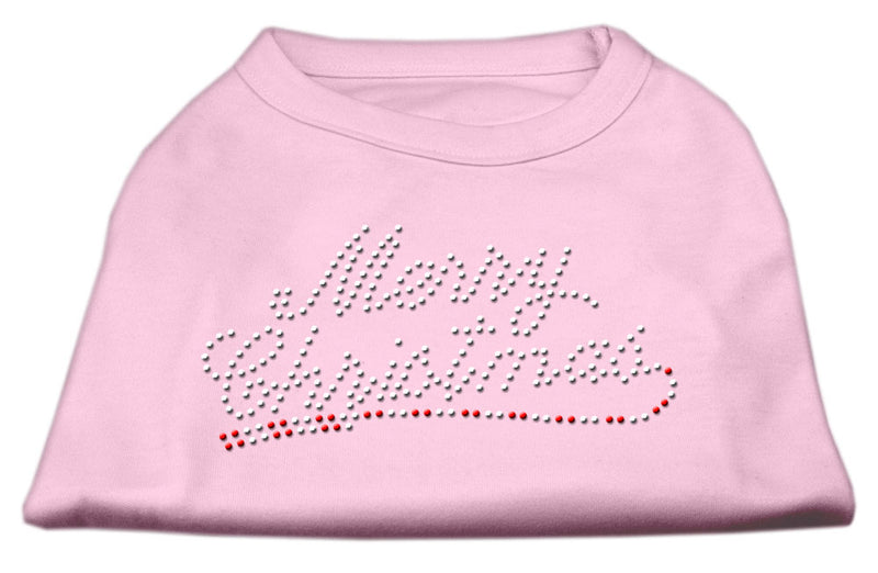 Merry Christmas Rhinestone Shirt Light Pink Xl GreatEagleInc