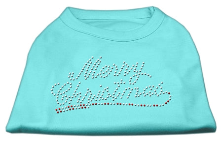 Merry Christmas Rhinestone Shirt Aqua Xxxl GreatEagleInc