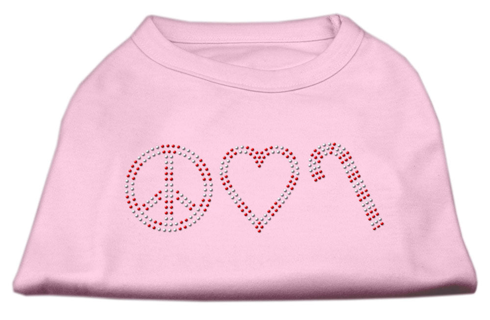 Peace, Love, And Candy Canes Shirts Light Pink M GreatEagleInc