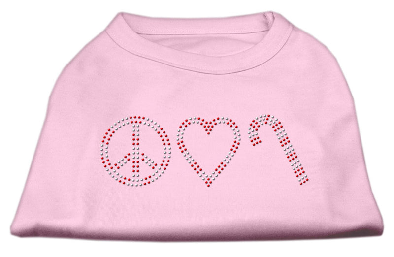 Peace, Love, And Candy Canes Shirts Light Pink S GreatEagleInc