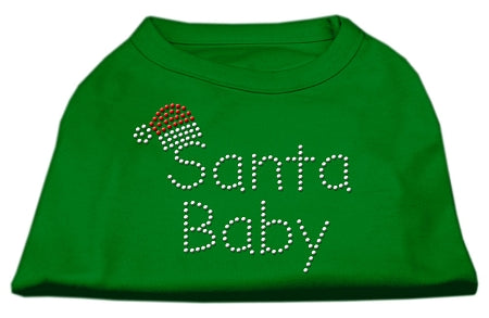 Santa Baby Rhinestone Shirts Emerald Green Lg GreatEagleInc