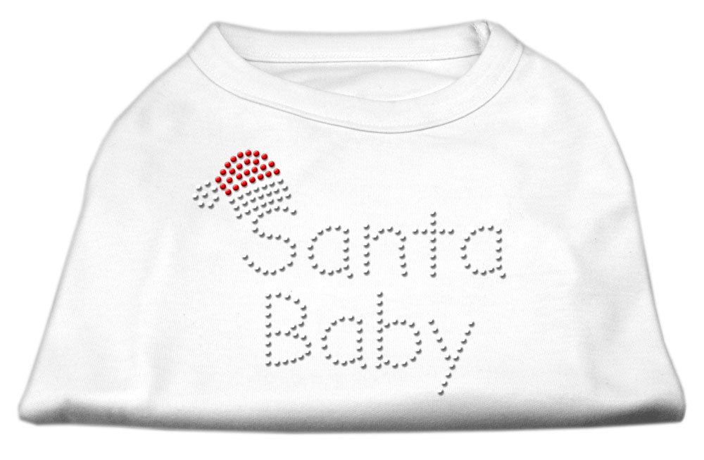 Santa Baby Rhinestone Shirts White Xs GreatEagleInc