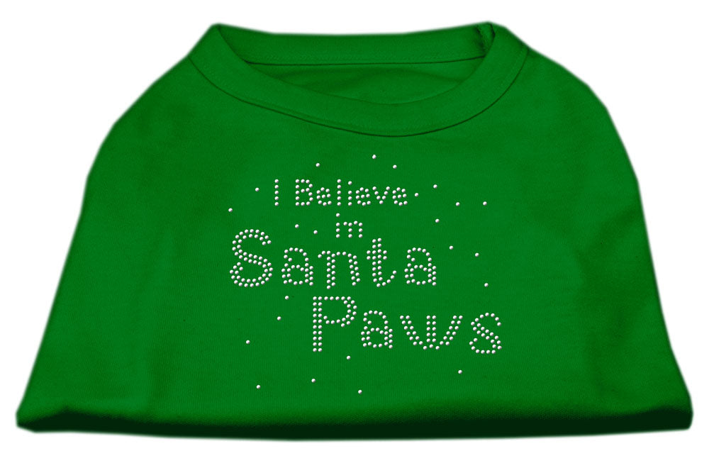 I Believe In Santa Paws Shirt Emerald Green Sm GreatEagleInc