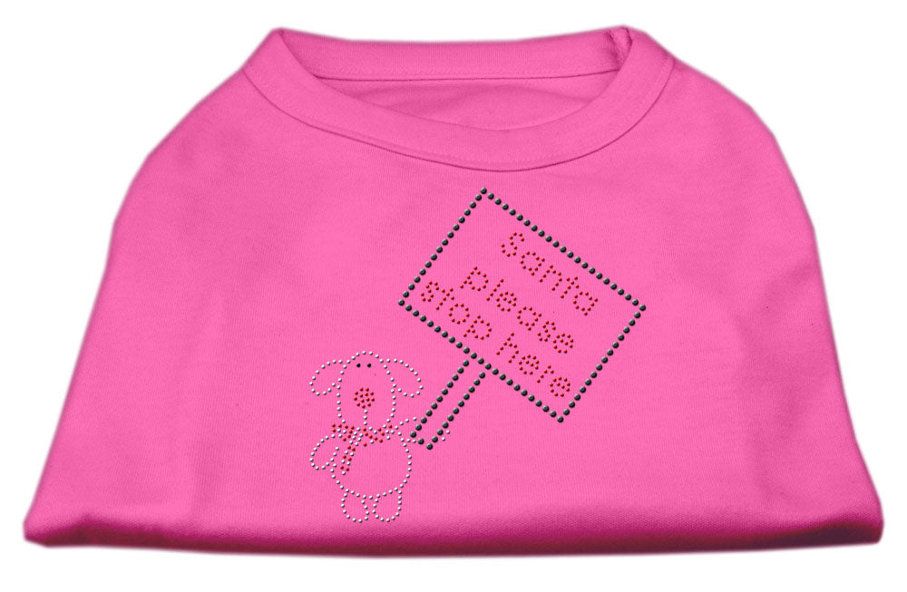 Santa Stop Here Shirts Bright Pink Xs GreatEagleInc