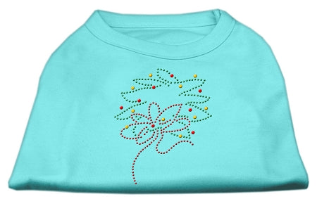 Christmas Wreath Rhinestone Shirt Aqua L GreatEagleInc