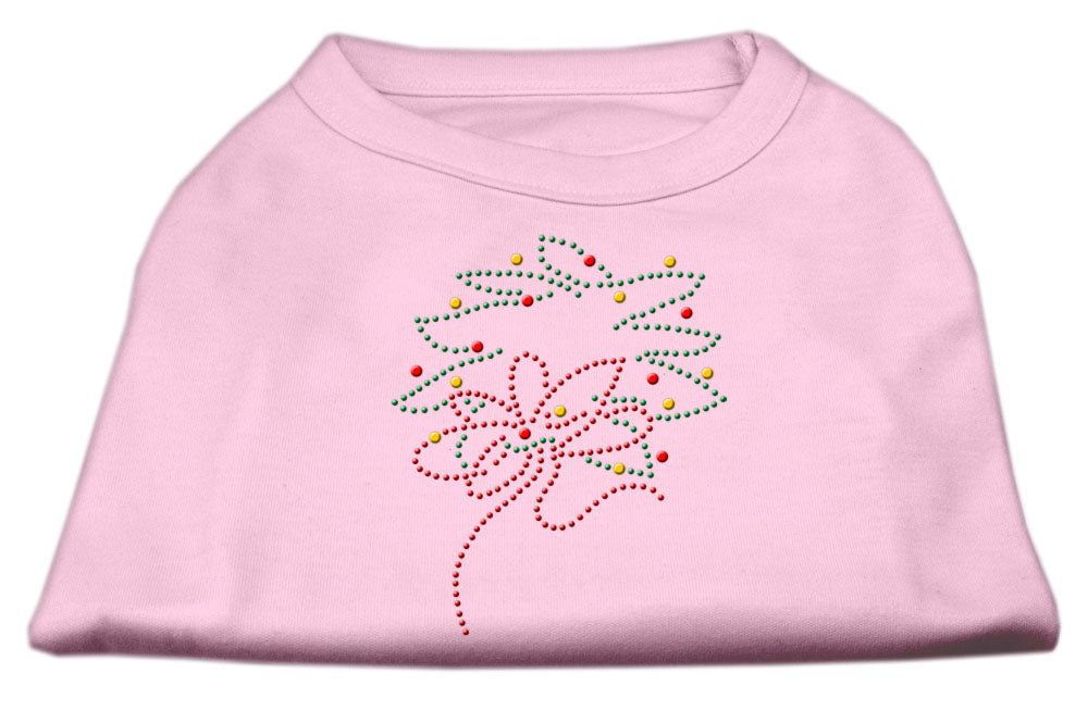 Christmas Wreath Rhinestone Shirt Light Pink L GreatEagleInc