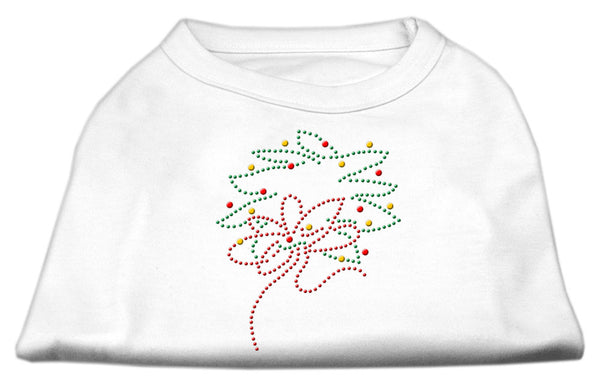 Christmas Wreath Rhinestone Shirt White L GreatEagleInc