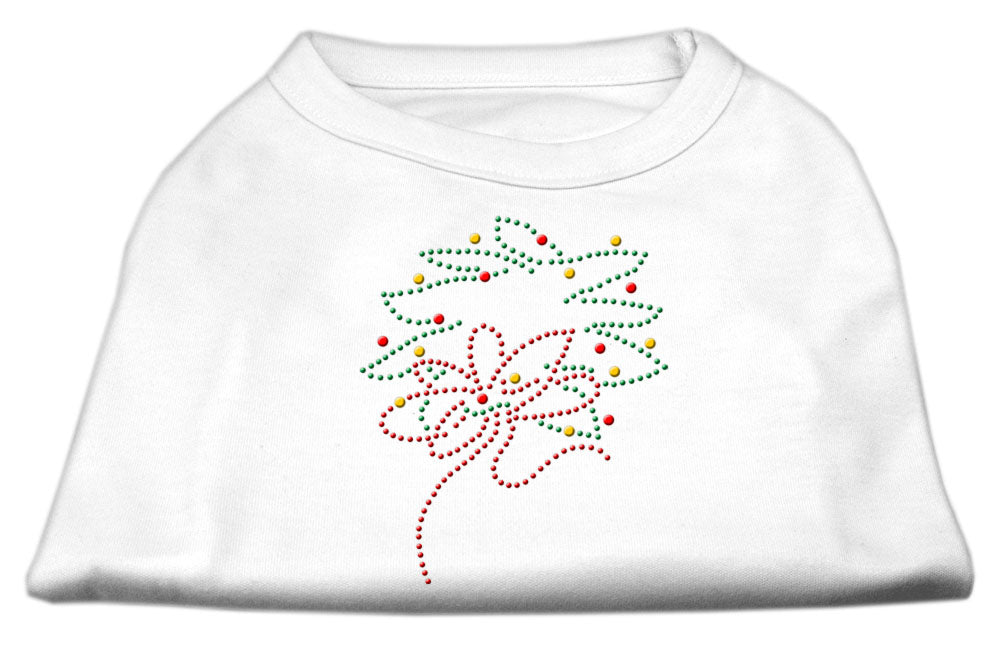 Christmas Wreath Rhinestone Shirt White M GreatEagleInc