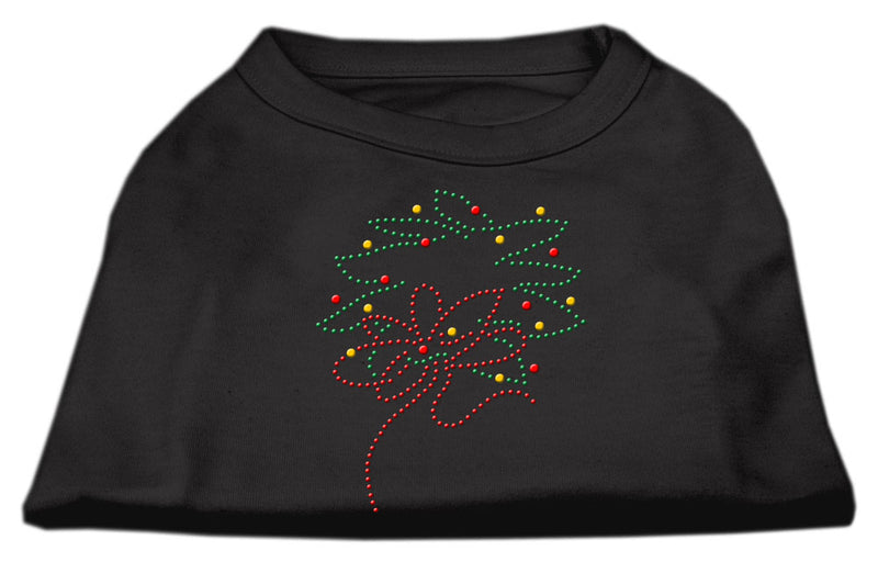 Christmas Wreath Rhinestone Shirt Black S GreatEagleInc