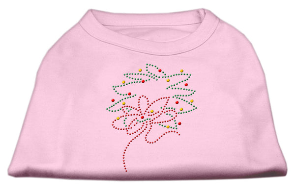Christmas Wreath Rhinestone Shirt Light Pink Xxl GreatEagleInc