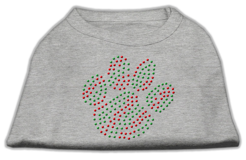 Holiday Paw Rhinestone Shirts Grey M Default Title