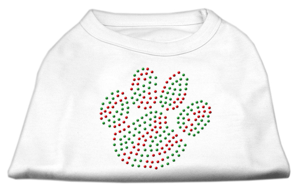 Holiday Paw Rhinestone Shirts White Xxl Default Title
