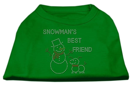 Snowman's Best Friend Rhinestone Shirt Emerald Green Lg GreatEagleInc