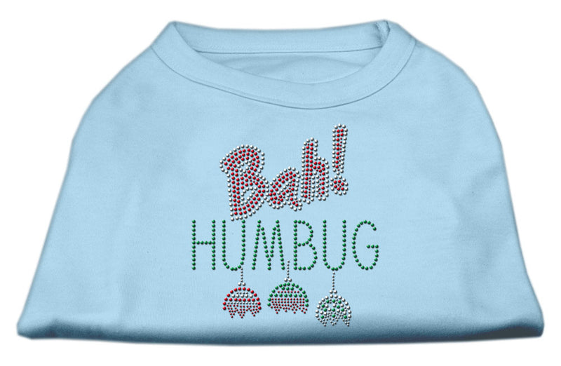 Bah Humbug Rhinestone Dog Shirt Baby Blue Lg GreatEagleInc