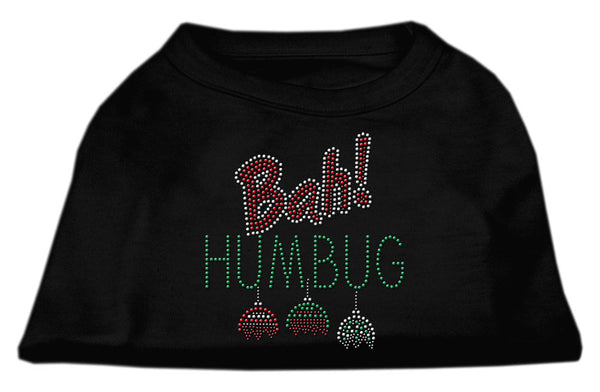 Bah Humbug Rhinestone Dog Shirt Black Lg GreatEagleInc