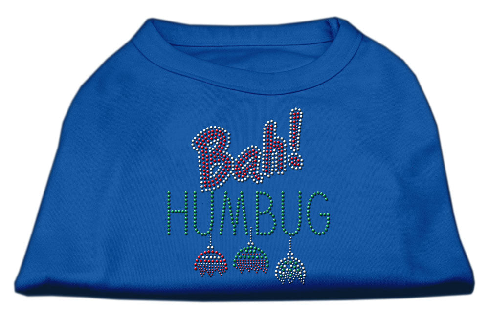 Bah Humbug Rhinestone Dog Shirt Blue Lg GreatEagleInc