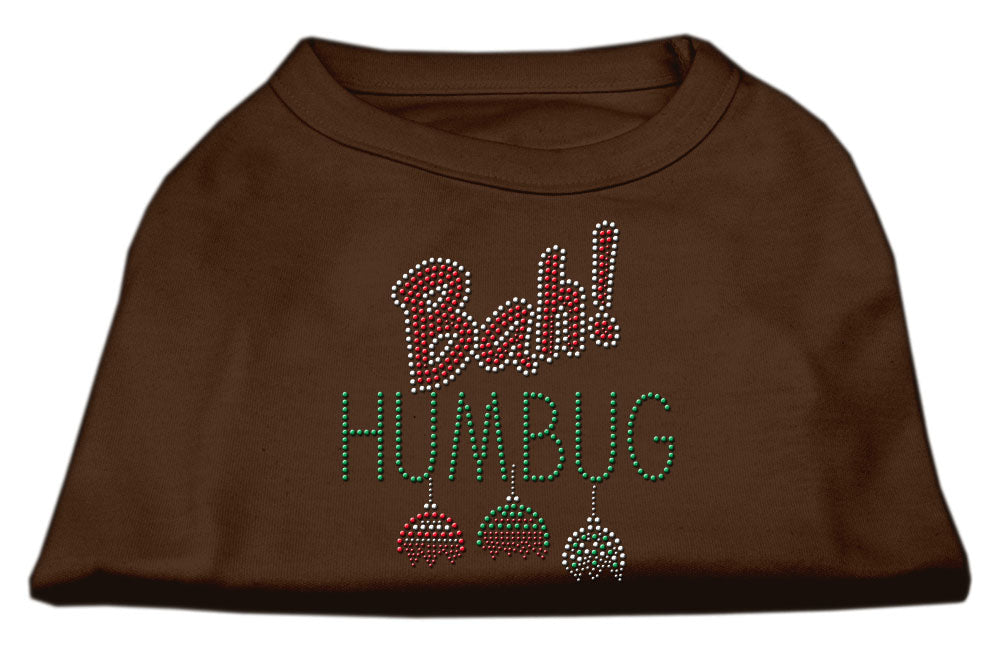 Bah Humbug Rhinestone Dog Shirt Brown Lg GreatEagleInc