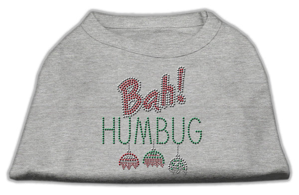 Bah Humbug Rhinestone Dog Shirt Grey Lg GreatEagleInc