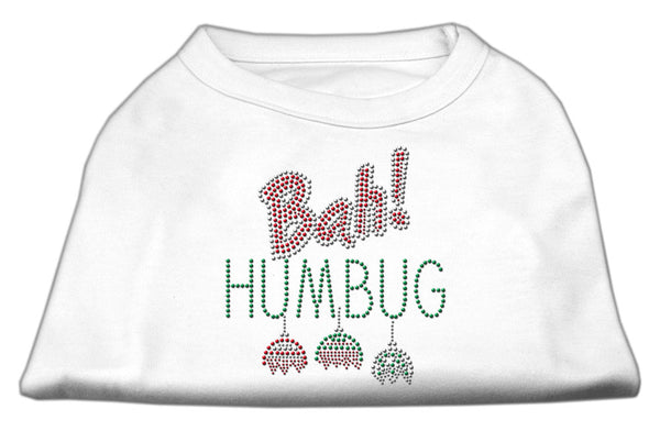 Bah Humbug Rhinestone Dog Shirt White Lg Default Title