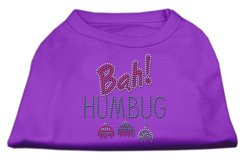 Bah Humbug Rhinestone Dog Shirt Purple Med GreatEagleInc